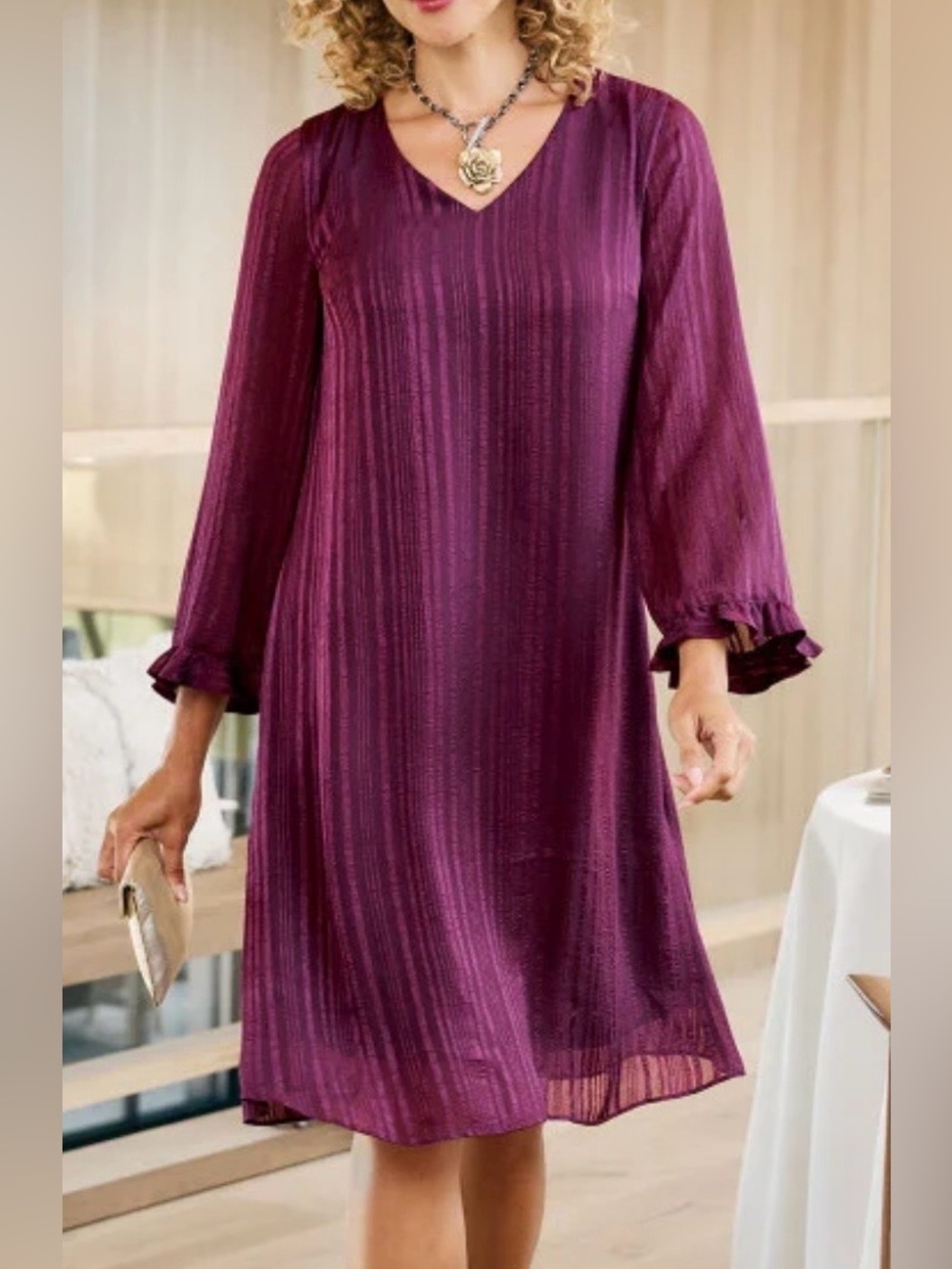 Soft Surroundings Dulce Flutter Sleeve Short Dress